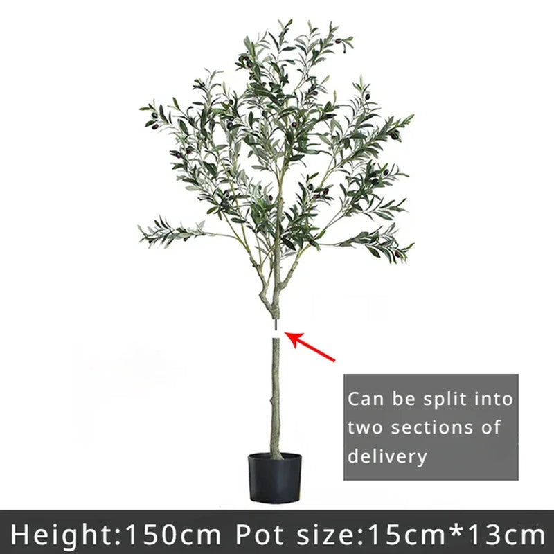 Small Artificial Olive Tree, Fake Green Plant Pot, Indoor and Outdoor Pot Decor, Window Simulation, Home and Hotel, 120Cm, 150Cm