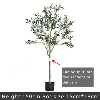 Small Artificial Olive Tree, Fake Green Plant Pot, Indoor and Outdoor Pot Decor, Window Simulation, Home and Hotel, 120Cm, 150Cm